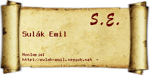Sulák Emil névjegykártya
