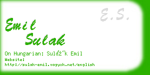 emil sulak business card